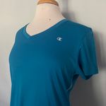 Champion Performance Blue Teal Vneck Workout Athletic Shirt Photo 1