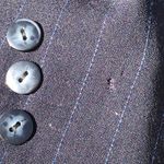 Diane Von Furstenberg Vintage  Wool Blue Pin Striped Pant Suit 14 Photo 9