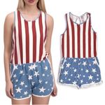 Junk Food Americana Romper Size Medium Red Photo 1