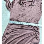 Louna Ruched Dress Women's Large Brown Jersey Knee Length Long Sleeve V Photo 10