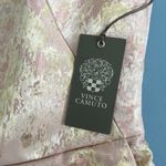 Vince Camuto NWT Blush Pink Metallic Jacquard Satin Split Neck Fit & Flare Dress Photo 4