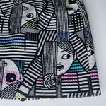 Milly  Les Femmes Mod‎ Faces Multicolor Jacquard Full Back Zip Mini Skirt Size 6 Photo 8