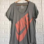 Nike xl Gray With coral swoosh rolled up sleeve tee Women’s T Shirt Photo 0