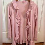 Lilly Pulitzer Pink Ruffle Open Cardigan Sweater size Medium Photo 0