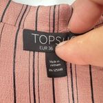 Topshop Women's Striped Collared Long Sleeve Satin Shirt Dress Pink Black Size 4 Photo 2