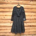 Mac Duggal 204041 Long Sleeve Floral Embellished Cocktail Dress Photo 4