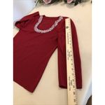Elegant Red Women's Scoop Neck Sweater pullover long sleeve cable knit stretch M Size M Photo 5