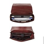 Ecosusi Leather Laptop Messenger Bag Briefcase Satchel Work Brown Bow Photo 12