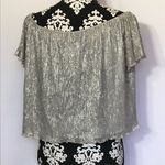 ZARA Silver short sleeve party crop top Photo 2