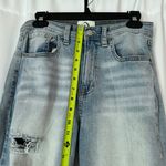 Jordache High Waisted Distressed Ripped Hem Crop Flared Wide Leg Jeans Size 28 Photo 8