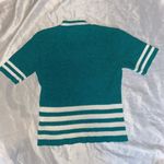 vintage (probably 70s or 80s) green and white striped top Size M Photo 3
