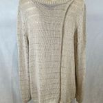 Lane Bryant cozy glam tan metallic shimmer knit split back sweater size 22/24 Photo 3