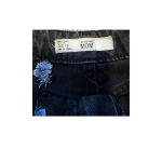 Topshop  Moto Mom Size 6 Floral Embroidered Black‎ Distressed Denim Shorts Photo 1