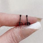 Very Tiny Black Ball Stud Earrings Photo 1