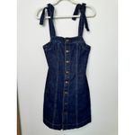 Madewell  Dark Denim Tie Strap Mini Dress Photo 3