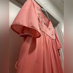 VTG Eve Lingerie Pink Chemise Nightgown With White Embroidered Floral Detail Photo 10