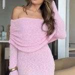 Meshki  Pink Off The Shoulder Mini Dress Photo 0