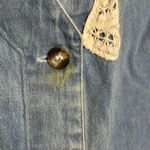 Blue Diamond Vintage 1990s Blue Denim Vest Lace Floral Appliques & Trim Large Photo 8