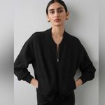 WHITE + WARREN Superfine Organic Cotton Track Jacket Zip Sweater Jacket Black Size L Photo 11