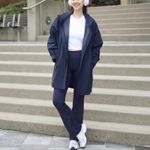 Uniqlo AIRism Soft Ribbed Flare Leggings Navy Blue NWT Small Photo 1