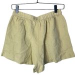 Oysho  Women’s Sz Small Linen Blend Shorts Pull On Light Yellow New NWT Photo 4