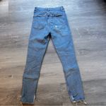 AGOLDE Nico Women's Light Blue Distressed Raw Slit Hem Jeans Size 24 Photo 1