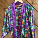 Victoria's Secret Victoria’s Secret gold label vintage purple floral satin robe set large one size Photo 1