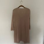 Long Sweater Jacket Flowy Neutral Tan Size M Photo 2