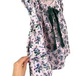 Free People Gaia Printed Lilac Floral Corduroy Bow Tunic Size XS Photo 4