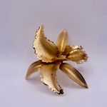Vintage Giovanni Signed Orchid Gold Tone Brooch Photo 1