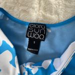 Clara Sun Woo Blue White Floral Summer Sleeveless Shift Dress Beach cruise Small Photo 1