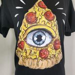 Unisex All Seeing Eye Pizza T Shirt Black Photo 1