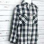 ZARA Black & White Plaid Soft Tweed Shacket Shirt Jacket Women’s Size Medium Photo 1