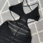 SheIn Crochet Backless Cutout Black Coverup Mini Dress Photo 8