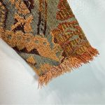 Vintage Boho Grunge Tapestry Paisley Fringed Hem Coat Jewel Tones Gotcha Covered Orange Size M Photo 6