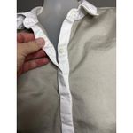 Lane Bryant  Shirt Womens 24 Beige White Contrast Trim Button Front Tunic Top Photo 4