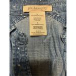 Philosophy  Women's 100% Tencel Blue Polka Dot Chambray Shirt Dress Size Large Photo 4