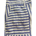 Nicole Miller 100% Linen Lightweight Striped Shorts L Patch Pockets Resort Wear Photo 2