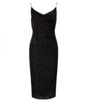 Katie May  - Don’t Rub Me Wrong Black Burnout Leopard Velvet Slip Midi Dress Sz M Photo 1