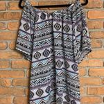 Miken Swim Womens Small Aztec Print Beach Cover Up Geometric Pattern Boho Summer Black Photo 1