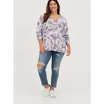 Torrid  Pullover Drop Shoulder‎ V-Neck Sweater in Tie Dye Size 2 Photo 2