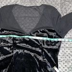 Eva Mendes NY&C medium womens black velvet v neck long sheer sleeve blouse sexy Photo 3