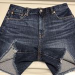 American Eagle  Outfitters Dark Wash Distressed Faded Mom 5-Pocket Shorts- Sz 8 Photo 9