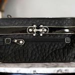 Vera Bradley  Quilted Clutch Black Patent Leather Purse with Silver Tone Accents Photo 0