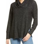 BB Dakota NWT Size S Grey Brushed Knit Sweater Draped Cowl Top Neutral Lounge Photo 0