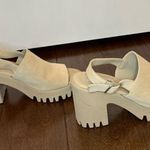 Steve Madden 🛍️ Beige Sandy Sunnyside Slingback Lug Sole Sandals Heels Size 7 Photo 4