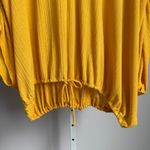 ZARA sz L yellow ribbed oversized batwing boho blouse Photo 2