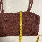 Free People NWT  Beach Brown Crochet Knit Womens Crop Bralette Tank Top Photo 3