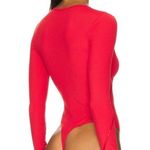 Free People Victoria Plunge Bodysuit In Garnet Rose Size Medium Photo 1