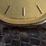 Seiko Ladies Watch Vintage Leather Strap Gold Tone Case and Rounded Square Dial Photo 3